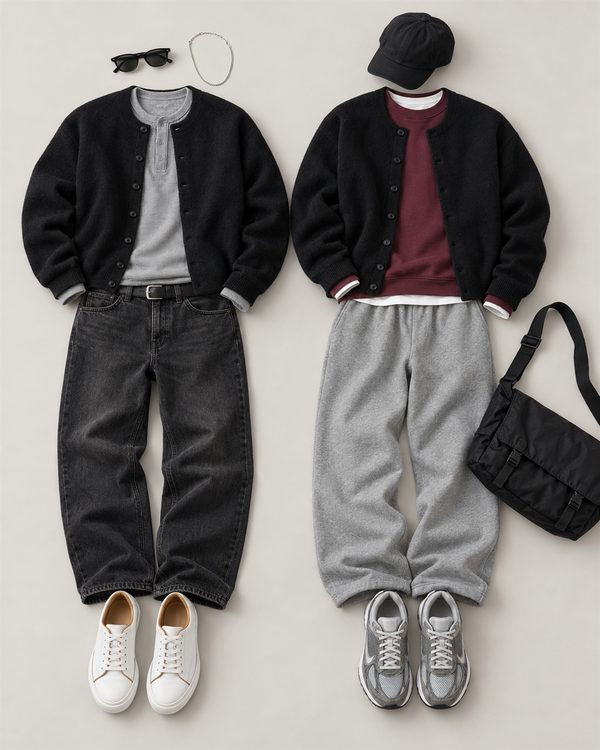 LOOK 4 블랙 크롭 가디건